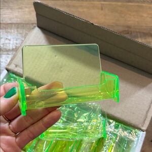 Neon Green Acrylic Business Card Holders - set of 12